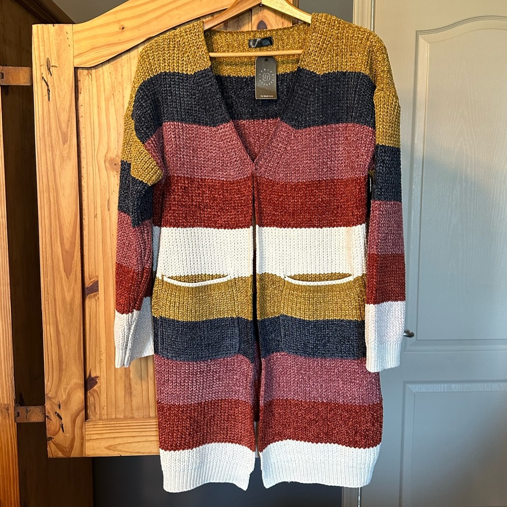 NWT Chenille stripe cardigan